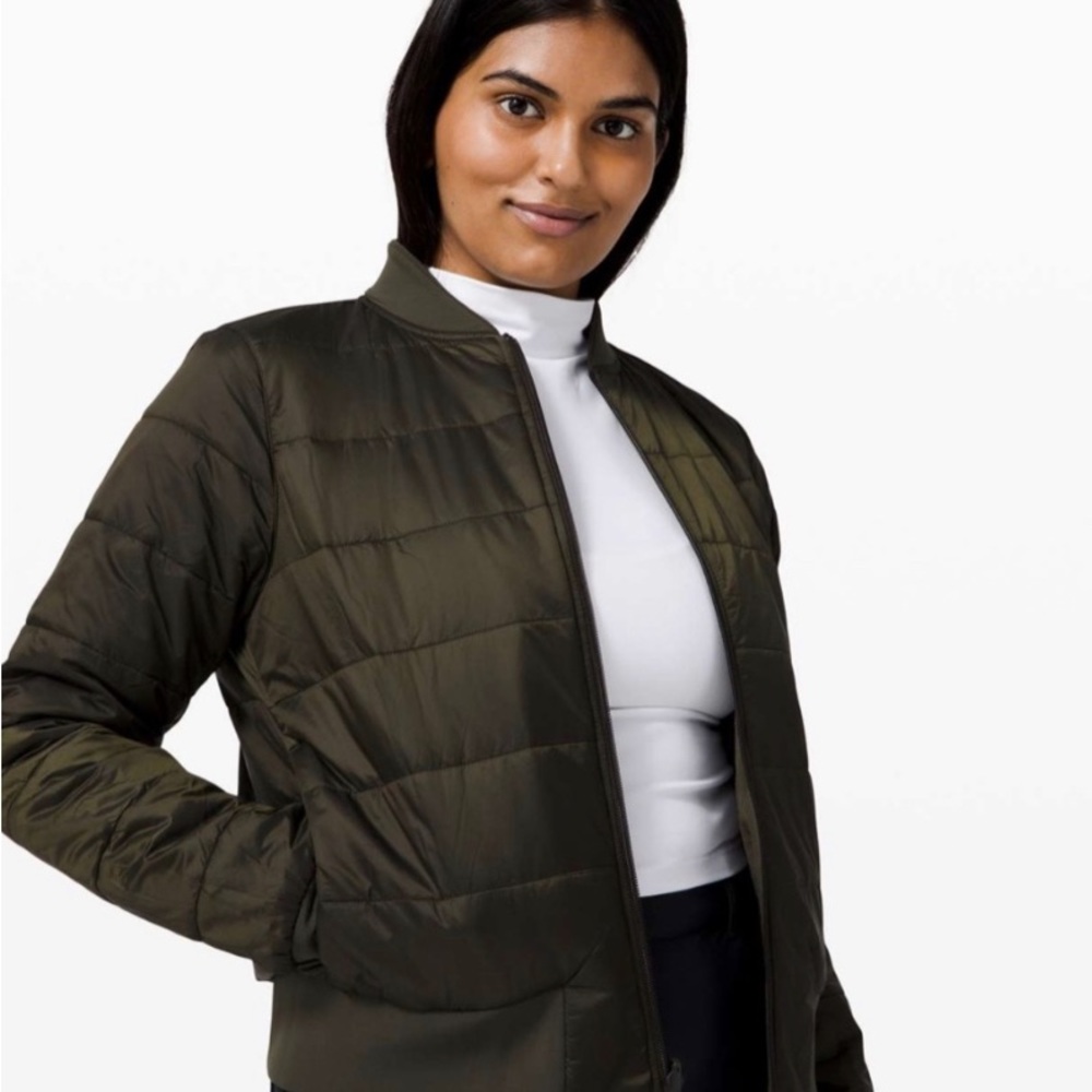 Lululemon non-stop bomber olive green